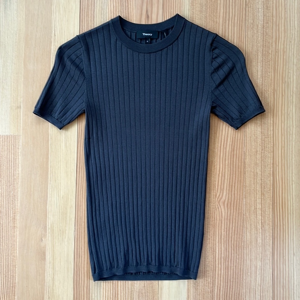 Theory Gray Knit T-Shirt